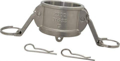 EVER-TITE Coupling Products - 2" Stainless Steel Cam & Groove Suction & Discharge Hose Dust Cap For Use with Adapters - Part DC, 250 Max psi - Eagle Tool & Supply