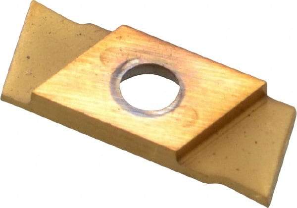 NIKCOLE MINI-SYSTEMS - GIE1 0.0394" Cutting Width, Carbide Cutoff Insert - 7° Right Hand Lead Angle, TiN Coated - Eagle Tool & Supply