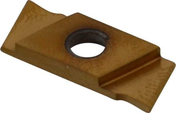 NIKCOLE MINI-SYSTEMS - GIE 1mm Cutting Width Carbide Grooving Insert - 6mm Max Depth of Cut, Left Hand, 0.5mm Corner Radius, TiN Finish - Eagle Tool & Supply