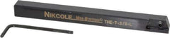 NIKCOLE MINI-SYSTEMS - External Thread, 4-1/2" OAL, Left Hand Indexable Grooving Cutoff Toolholder - 3/8" Shank Height x 3/8" Shank Width, GIE Insert Style, THE Toolholder Style, Series Mini-Systems - Eagle Tool & Supply