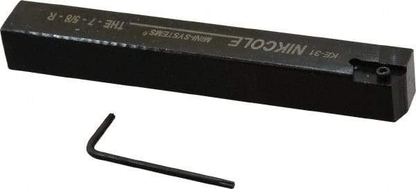NIKCOLE MINI-SYSTEMS - External Thread, 5" OAL, Right Hand Indexable Grooving Cutoff Toolholder - 5/8" Shank Height x 5/8" Shank Width, GIE Insert Style, THE Toolholder Style, Series Mini-Systems - Eagle Tool & Supply