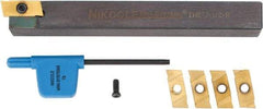 NIKCOLE MINI-SYSTEMS - 0.035" Min Groove Width, Right Hand Indexable Grooving Cutoff Toolholder - 1/2" Shank Height x 1/2" Shank Width, THE-7-1/2 R-L Toolholder Style, Series Mini-Systems - Eagle Tool & Supply