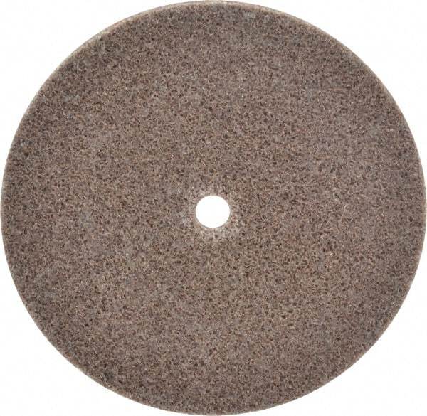3M - 3" Diam, 1/8" Face Width, 1/4" Center Hole, Medium Grade, Aluminum Oxide Deburring Wheel - Unitized, Hard Density 8 Grade, 18,100 RPM - Eagle Tool & Supply