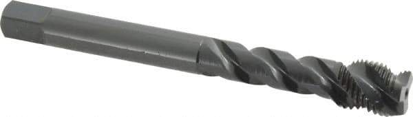 OSG - M12x1.25 Metric Fine 3 Flute 6H Modified Bottoming Spiral Flute Tap - Vanadium High Speed Steel, Oxide Finish, 100mm OAL, Right Hand Flute, Right Hand Thread - Eagle Tool & Supply