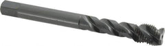 OSG - M12x1.25 Metric Fine 3 Flute 6H Modified Bottoming Spiral Flute Tap - Vanadium High Speed Steel, Oxide Finish, 100mm OAL, Right Hand Flute, Right Hand Thread - Eagle Tool & Supply