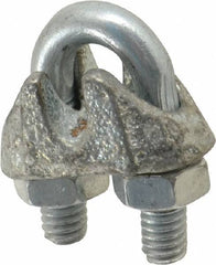 Value Collection - 1/16" Wire Rope U-Bolt Clip - 1030 Malleable Iron, Zinc Plated - Eagle Tool & Supply