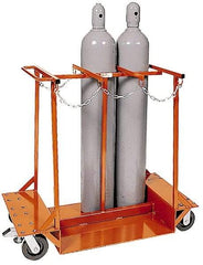 Made in USA - 1,500 Lb Capacity 42" OAH Cylinder Truck - Push Handle, Steel - Eagle Tool & Supply