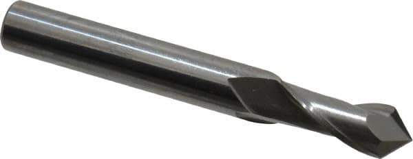 Melin Tool - 8mm Diam, 20mm LOC, 2 Flute, 90° Point Angle, Solid Carbide Drill Mill - Uncoated, 2-1/2" OAL, 8mm Shank Diam - Eagle Tool & Supply