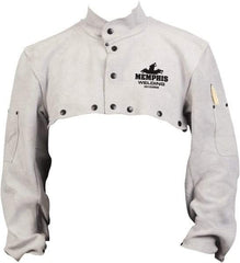 MCR Safety - Size 3XL, Cape Sleeves & Bib - Leather, 50.27 oz, Gray - Eagle Tool & Supply