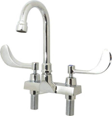 Speakman - Wrist Blade Handle, Centerset Bathroom Faucet - Two Handle, Internal Drain, Gooseneck Spout - Eagle Tool & Supply