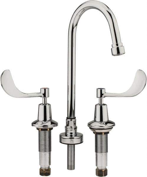 Speakman - Wrist Blade Handle, Wide Spread Bathroom Faucet - Two Handle, No Drain, Gooseneck Spout - Eagle Tool & Supply