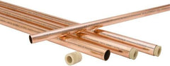 Mueller Industries - 10' Long, 1/2" OD x 3/8" ID, Grade C12200 Copper Nitrogenized Tube - 0.035" Wall Thickness, 0.198 Ft/Lb - Eagle Tool & Supply