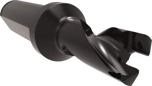Allied Machine and Engineering - Series 14, 14 to 15mm Diam, 3/4" Diam Straight Shank with Flange, Helical Flute Spade Drill - 11/16" Max Depth, 1-3/4" Body Length, 3-25/32" OAL, Short Length, Through Coolant - Eagle Tool & Supply