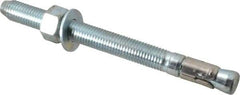 Powers Fasteners - 3/4" Diam, 3/4" Drill, 8-1/2" OAL, 2-3/4" Min Embedment Wedge Expansion Concrete Anchor - Stainless Steel (Clip)/Steel (Body), Zinc-Plated Finish, Hex Nut Head, Hex Drive, 6-1/4" Thread Length - Eagle Tool & Supply