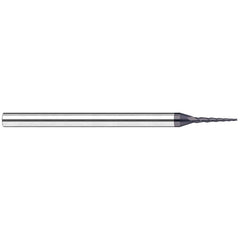 Harvey Tool - 1.5° per Side 1/8" Small End Diam 1-1/4" LOC 3-Flute Solid Carbide Tapered Square End Mill - Exact Industrial Supply