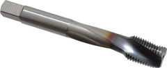 OSG - 1/2-20 UNF 3 Flute 2B Modified Bottoming Spiral Flute Tap - Powdered Metal, TiCN Finish, 3-3/8" OAL, Right Hand Flute, Right Hand Thread, H5, Series EXOTAP - Eagle Tool & Supply