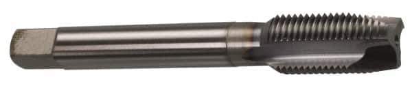 OSG - 3/8-16 UNC, 3 Flute, TiCN Finish, Powdered Metal Spiral Point Tap - Plug Chamfer, Right Hand Thread, 2-15/16" OAL, 1-1/4" Thread Length, 0.381" Shank Diam, 2B Class of Fit, Series 312 - Exact Industrial Supply