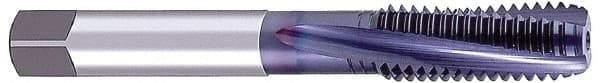 OSG - 5/8-18 UNF 4 Flute 2B Modified Bottoming Spiral Flute Tap - Powdered Metal, TiCN Finish, 3-13/16" OAL, Right Hand Flute, Right Hand Thread, H5, Series EXOTAP - Eagle Tool & Supply