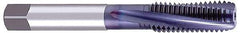 OSG - 5/8-18 UNF 4 Flute 2B Modified Bottoming Spiral Flute Tap - Powdered Metal, TiCN Finish, 3-13/16" OAL, Right Hand Flute, Right Hand Thread, H5, Series EXOTAP - Eagle Tool & Supply