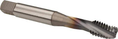 OSG - 1/2-20 UNF 3 Flute 2B Bottoming Spiral Flute Tap - Powdered Metal, TiCN Finish, 3-3/8" OAL, Right Hand Flute, Right Hand Thread, H5, Series 313 - Eagle Tool & Supply