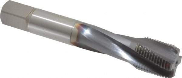 OSG - 3/4-16 UNF 4 Flute 3B Modified Bottoming Spiral Flute Tap - Powdered Metal, TiCN Finish, 4-1/4" OAL, Right Hand Flute, Right Hand Thread, H3, Series EXOTAP - Eagle Tool & Supply