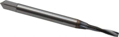 OSG - #2-56 UNC 2 Flute 2B Modified Bottoming Spiral Flute Tap - Powdered Metal, TiCN Finish, 1-3/4" OAL, Right Hand Flute, Right Hand Thread, H2, Series EXOTAP - Eagle Tool & Supply