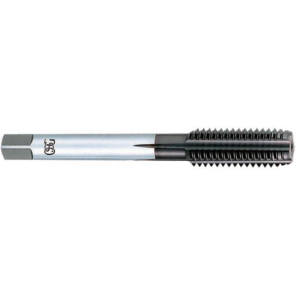 OSG - #6-32 UNC, 3 Flute, TiCN Finish, Powdered Metal Spiral Point Tap - Plug Chamfer, Right Hand Thread, 2" OAL, 11/16" Thread Length, 0.141" Shank Diam, 2B Class of Fit, Series 312 - Exact Industrial Supply