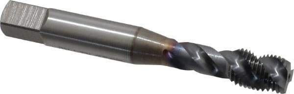 OSG - 3/8-24 UNF 3 Flute 2B Modified Bottoming Spiral Flute Tap - Vanadium High Speed Steel, TiCN Finish, 2-15/16" OAL, Right Hand Flute, Right Hand Thread, H4, Series EXOTAP VA3 - Exact Industrial Supply