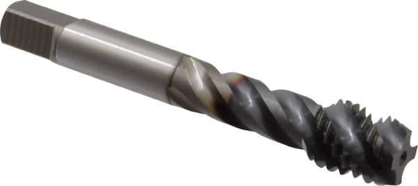 OSG - 9/16-12 UNC 4 Flute Modified Bottoming Spiral Flute Tap - Vanadium High Speed Steel, TiCN Finish, 3-19/32" OAL, Right Hand Flute, Right Hand Thread, H3, Series EXOTAP VA3 - Eagle Tool & Supply