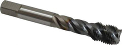 OSG - 9/16-18 UNF 4 Flute Modified Bottoming Spiral Flute Tap - Vanadium High Speed Steel, TiCN Finish, 3-19/32" OAL, Right Hand Flute, Right Hand Thread, H3, Series EXOTAP VA3 - Eagle Tool & Supply