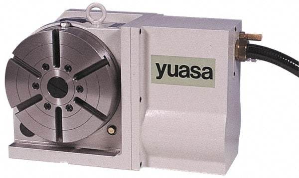 Yuasa - 1 Spindle, 50 Max RPM, 8.66" Table Diam, 1.36 hp, Horizontal & Vertical CNC Rotary Indexing Table - 120 kg (260 Lb) Max Horiz Load, 160.02mm Centerline Height - Eagle Tool & Supply