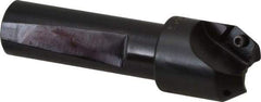 Kyocera - 30° Lead Angle, 9/16" Max Cut Diam, 9/16" Min Cut Diam, 0.3" Max Depth of Cut, Indexable Chamfer and Angle End Mill - 2 Inserts, XPMT 0902.. Insert Style, 2.78" Overall Length, Straight Shank - Eagle Tool & Supply
