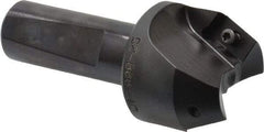 Kyocera - 25° Lead Angle, 1" Max Cut Diam, 1" Min Cut Diam, 0.526" Max Depth of Cut, Indexable Chamfer and Angle End Mill - 2 Inserts, XPMT 15T3.. Insert Style, 3.15" Overall Length, Straight Shank - Eagle Tool & Supply