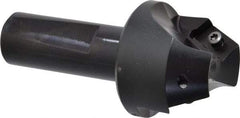 Kyocera - 30° Lead Angle, 1" Max Cut Diam, 1" Min Cut Diam, 1/2" Max Depth of Cut, Indexable Chamfer and Angle End Mill - 2 Inserts, XPMT 15T3.. Insert Style, 3.15" Overall Length, Straight Shank - Eagle Tool & Supply