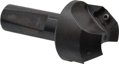 Kyocera - 35° Lead Angle, 1" Max Cut Diam, 1" Min Cut Diam, 0.472" Max Depth of Cut, Indexable Chamfer and Angle End Mill - 2 Inserts, XPMT 15T3.. Insert Style, 3.15" Overall Length, Straight Shank - Eagle Tool & Supply