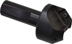 Kyocera - 37.5° Lead Angle, 1" Max Cut Diam, 1" Min Cut Diam, 0.456" Max Depth of Cut, Indexable Chamfer and Angle End Mill - 2 Inserts, XPMT 15T3.. Insert Style, 3.15" Overall Length, Straight Shank - Eagle Tool & Supply