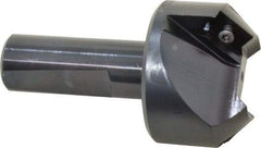 Kyocera - 45° Lead Angle, 1" Max Cut Diam, 1" Min Cut Diam, 0.4" Max Depth of Cut, Indexable Chamfer and Angle End Mill - 2 Inserts, XPMT 15T3.. Insert Style, 3.15" Overall Length, Straight Shank - Eagle Tool & Supply