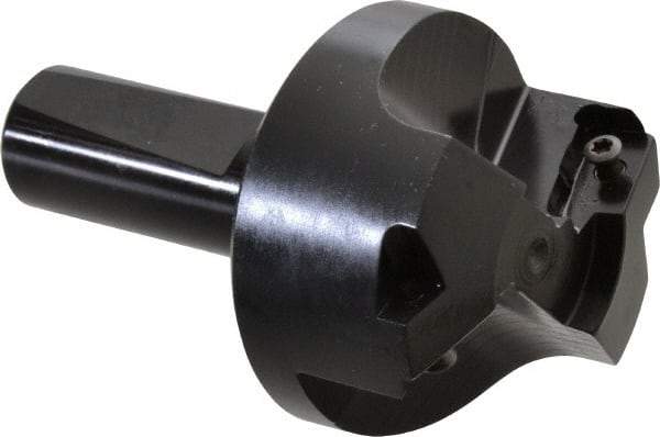 Kyocera - 75° Lead Angle, 1" Max Cut Diam, 1" Min Cut Diam, 0.146" Max Depth of Cut, Indexable Chamfer and Angle End Mill - 2 Inserts, XPMT 15T3.. Insert Style, 3.15" Overall Length, Straight Shank - Eagle Tool & Supply