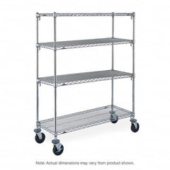 Metro - 600 Lb Capacity 4 Shelf Mobile Wire Shelving Unit - Add-On Unit - Eagle Tool & Supply