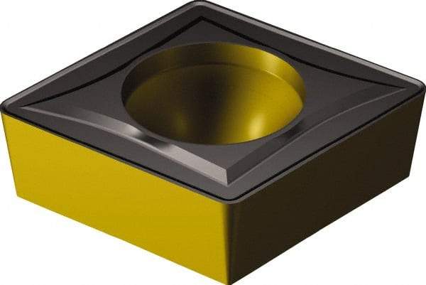 Sandvik Coromant - CCMT32.51 UR Grade 4335 Carbide Turning Insert - TiCN/AI2O3/TiN Finish, 80° Diamond, 3/8" Inscr Circle, 5/32" Thick, 1/64" Corner Radius - Eagle Tool & Supply