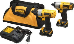 DeWALT - 12 Volt Cordless Tool Combination Kit - Includes 1/4" Impact Driver & 1/4" Screwdriver, Lithium-Ion Battery Included - Eagle Tool & Supply