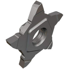 Iscar - 24N480PENTA NF Grade IC908, 4.8mm Cutting Width Carbide Grooving Insert - 6.5mm Max Depth of Cut, 0.2mm Corner Radius, TiAlN Finish - Eagle Tool & Supply