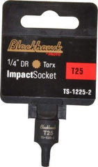 Blackhawk by Proto - 1/4" Drive, T25 Impact Torx Bit Socket - 1-3/16" OAL - Eagle Tool & Supply