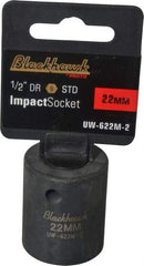 Blackhawk by Proto - 1/2" Drive 22mm Standard Impact Socket - 6 Points, 1-5/8" OAL - Eagle Tool & Supply