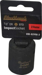 Blackhawk by Proto - 1/2" Drive 24mm Standard Impact Socket - 6 Points, 1-5/8" OAL - Eagle Tool & Supply