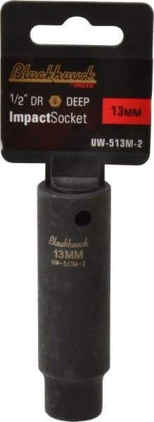 Blackhawk by Proto - 1/2" Drive 13mm Deep Impact Socket - 6 Points, 3-7/32" OAL - Eagle Tool & Supply