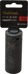 Blackhawk by Proto - 1/2" Drive 22mm Deep Impact Socket - 6 Points, 3-5/16" OAL - Eagle Tool & Supply