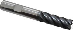 Iscar - 1/2", 5 Flute, Solid Carbide, Corner Chamfer End Mill - 3-1/2" OAL, 1-1/4" LOC - Eagle Tool & Supply