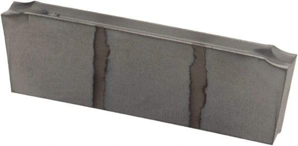 Iscar - DGN JS IC328 Grade, 0.0866" Cutting Width, Carbide Cutoff Insert - 0° Neutral Lead Angle, 0.0008" Cnr Rad, TiCN Coated, Double End - Eagle Tool & Supply