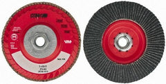 Camel Grinding Wheels - 60 Grit, 5" Disc Diam, 5/8-11 Center Hole, Type 27 Zirconia Alumina Flap Disc - 12,200 Max RPM, Poly Cotton Backing, Arbor Attaching System, Coated - Eagle Tool & Supply